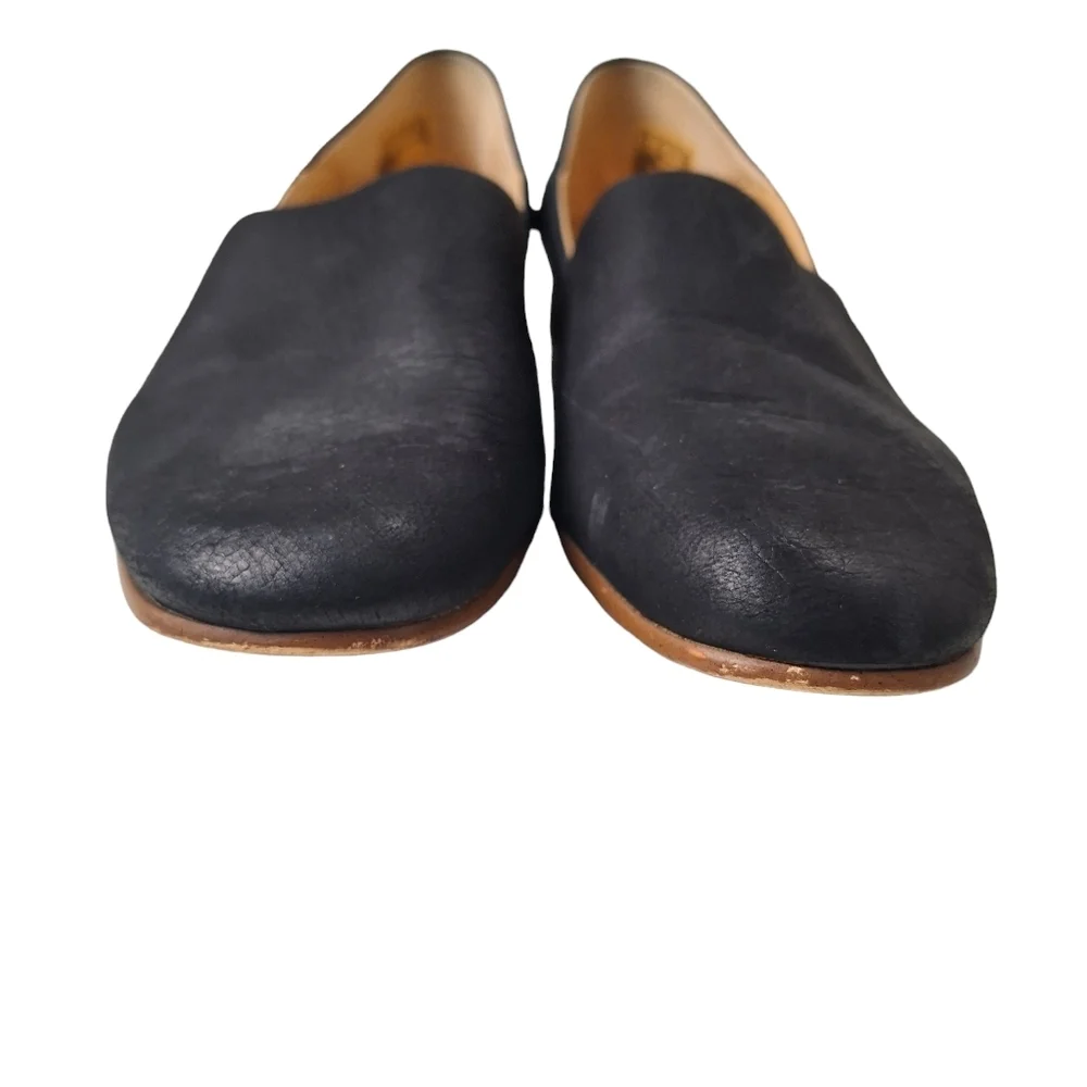 Clarks Pure Tone Sz 7.5 Black Leather Cushioned Slip On Comfy Flats Loafers Shoe